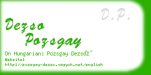 dezso pozsgay business card